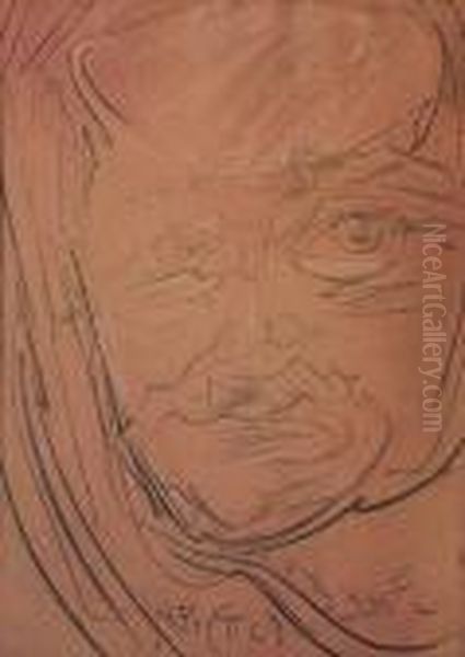 Portret Meski Oil Painting by Stanislaw Ignacy Witkiewicz (Witkacy)