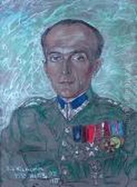 Portret Wojskowego Oil Painting by Stanislaw Ignacy Witkiewicz (Witkacy)