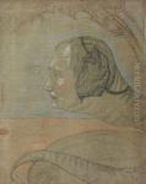 Portret Meski Wychylony Z Lisci Oil Painting by Stanislaw Ignacy Witkiewicz (Witkacy)