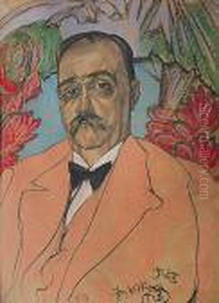 Portret Meski Oil Painting by Stanislaw Ignacy Witkiewicz (Witkacy)