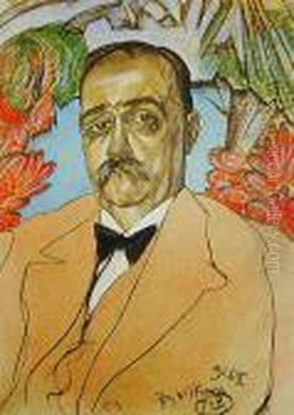 Portret Mezczyzny W Binoklach, X 1926 R. Oil Painting by Stanislaw Ignacy Witkiewicz (Witkacy)