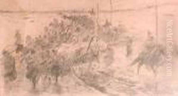 Pochod Wygnancow Na Sybir Oil Painting by Stanislaw Ignacy Witkiewicz (Witkacy)