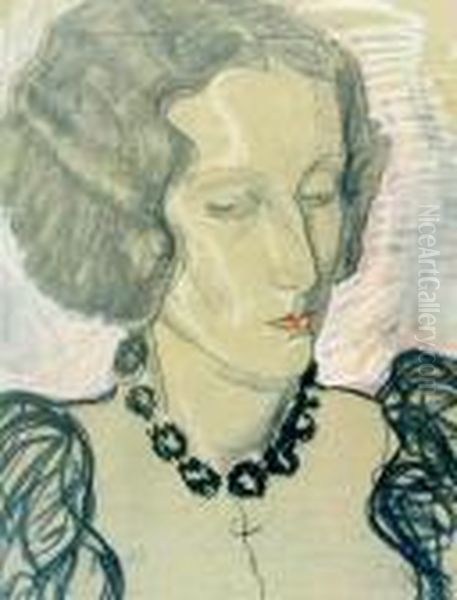 Portret Janiny Turowskiej-leszczynskiej, I 1933 Oil Painting by Stanislaw Ignacy Witkiewicz (Witkacy)