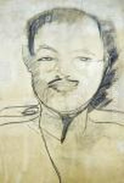 Portret Oficera Oil Painting by Stanislaw Ignacy Witkiewicz (Witkacy)