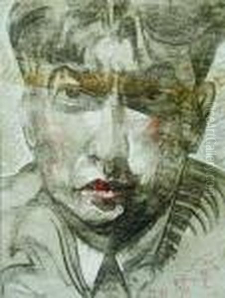 Portret Meski Oil Painting by Stanislaw Ignacy Witkiewicz (Witkacy)