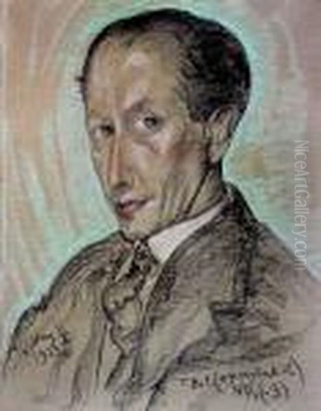Portret Meski Oil Painting by Stanislaw Ignacy Witkiewicz (Witkacy)