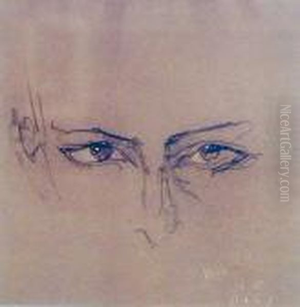 Maria Kaminska, Oczy Oil Painting by Stanislaw Ignacy Witkiewicz (Witkacy)