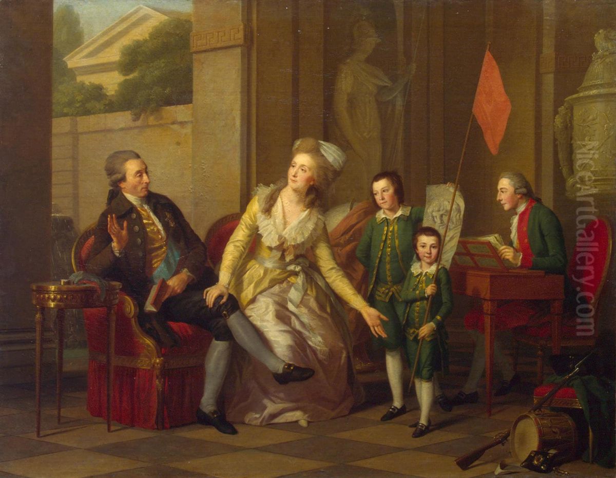 Portrait of the Saltykov Family Oil Painting by Johann Friedrich August Tischbein
