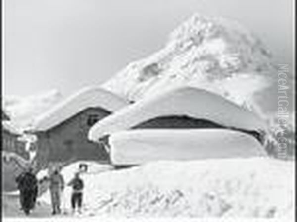 Der Skiort Lech Oil Painting by Wolff Paul & Tritschler Alfred