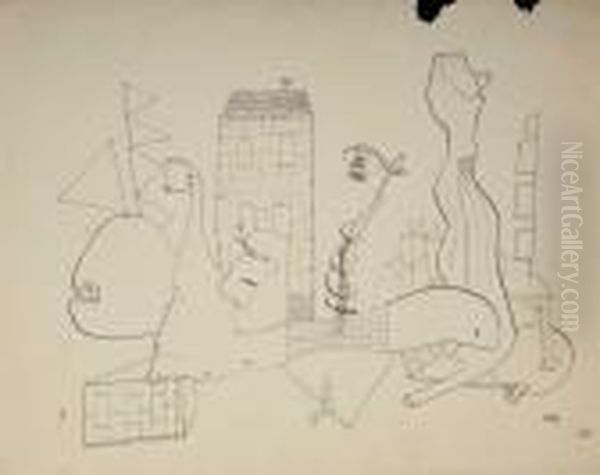 L'homme Et Sa Maison Oil Painting by Otto Wols