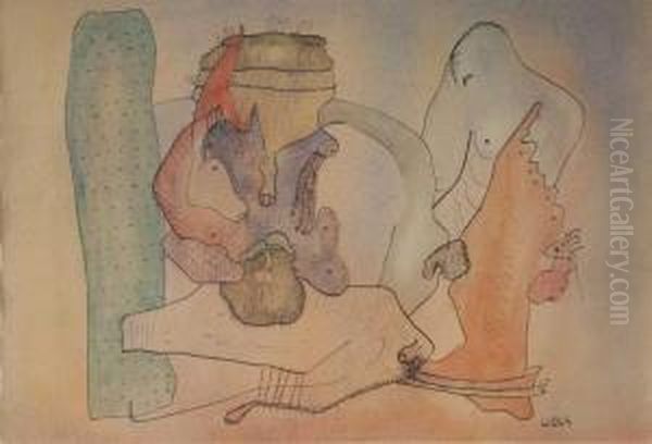 Les Objets Entrelaces Oil Painting by Otto Wols