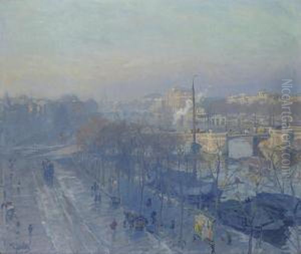 The Amstel Seen From The Artist's Studio Oil Painting by Hendrik Jan Wolter