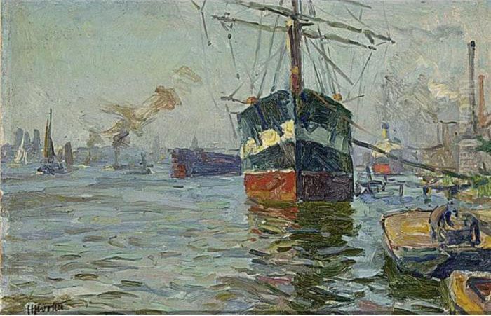 Het Y In Amsterdam Met Fregat Oil Painting by Hendrik Jan Wolter