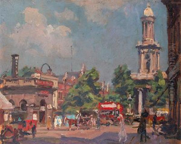 A View Of London Oil Painting by Hendrik Jan Wolter