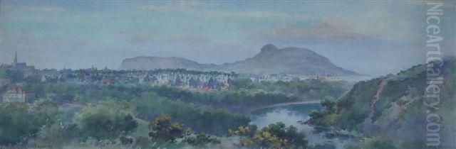 The Lake, Blackford, Edinburgh Oil Painting by Frank Watson Wood
