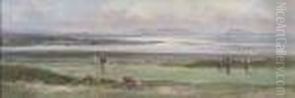 The Sixth Green, Gullane Oil Painting by Frank Watson Wood