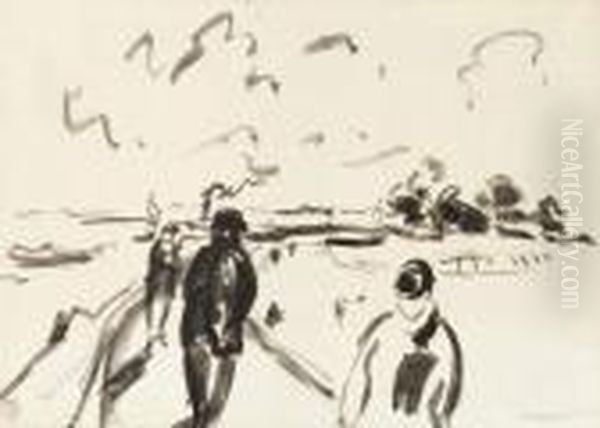 Promenade Au Bord De L'eau, Amsterdam Oil Painting by Rik Wouters