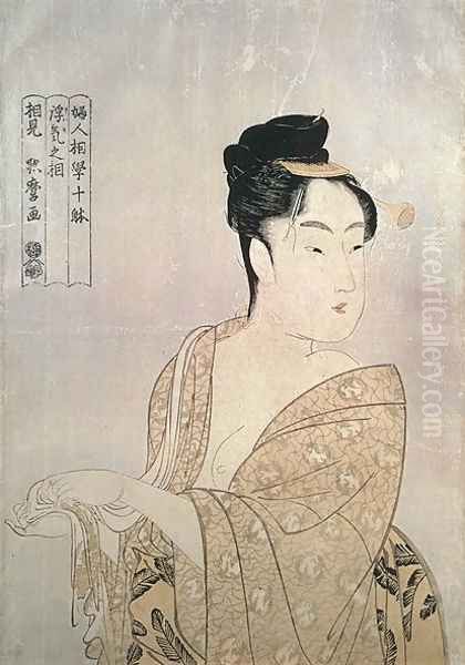 The Passionate Type, from the Ten Learned Studies of Women, c.1792-93 Oil Painting by Kitagawa Utamaro