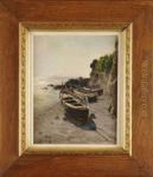 Les Pecheurs A Ischia Oil Painting by Carl Wuttke