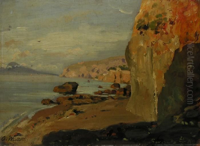 Kuste Bei Sorent Oil Painting by Carl Wuttke