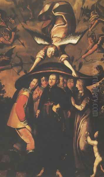 Virgin Mary, Shield of Sinners Oil Painting by Unknown Painter