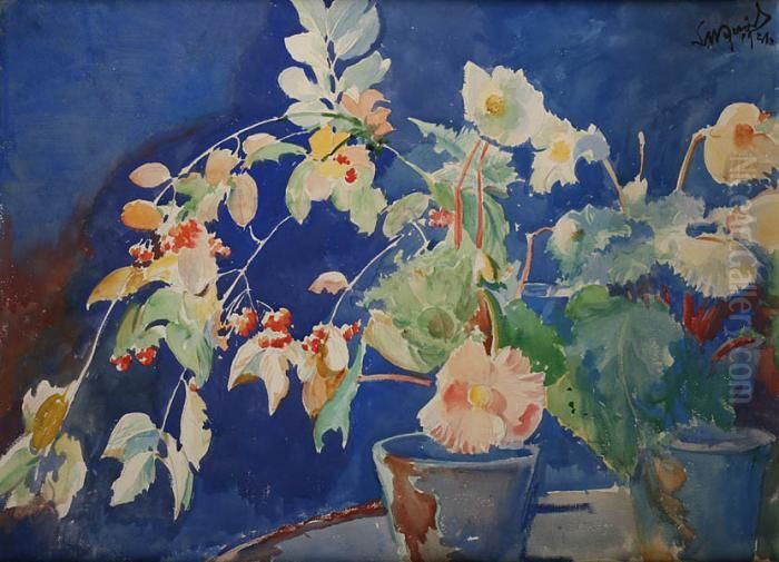 Kwiaty Oil Painting by Leon Wyczolkowski