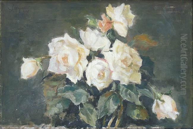 Biale Roze Oil Painting by Leon Wyczolkowski