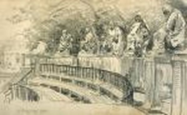 Widownia Teatru Na Wyspie W 
Warszawskich Lazienkach (posagi Dramaturgow W Pierwotnej, Oryginalnej 
Postaci) Oil Painting by Leon Wyczolkowski