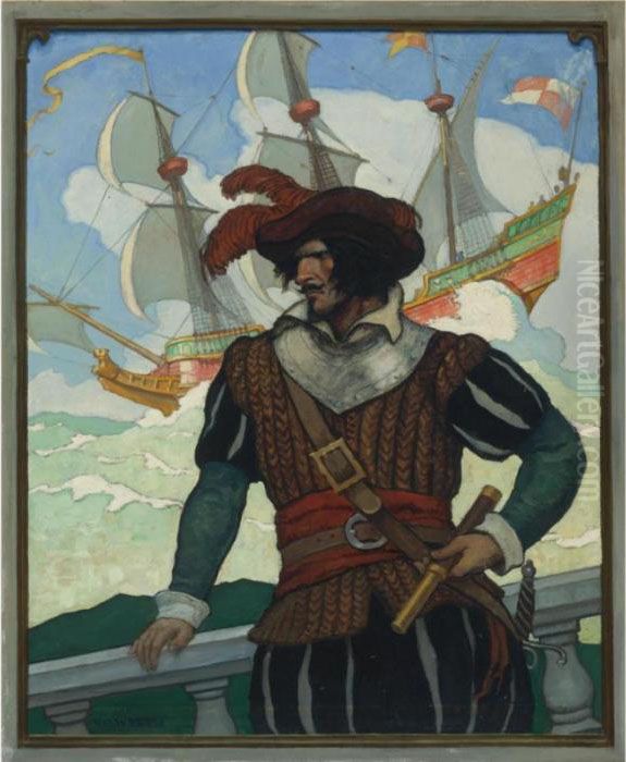 Romance Of Adventure Oil Painting by Newell Convers Wyeth