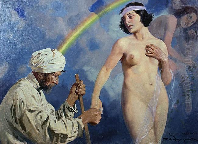 Do Raju Mahometa Oil Painting by Feliks M. Wygrzywalski