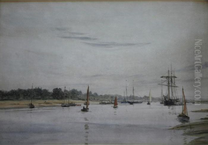 Hamble Oil Painting by William Lionel Wyllie