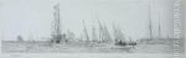 Royal Yachts At Cowes Oil Painting by William Lionel Wyllie