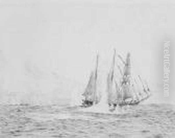 Q-boat 
Probus 
; And Q-boat 
Merope Oil Painting by William Lionel Wyllie