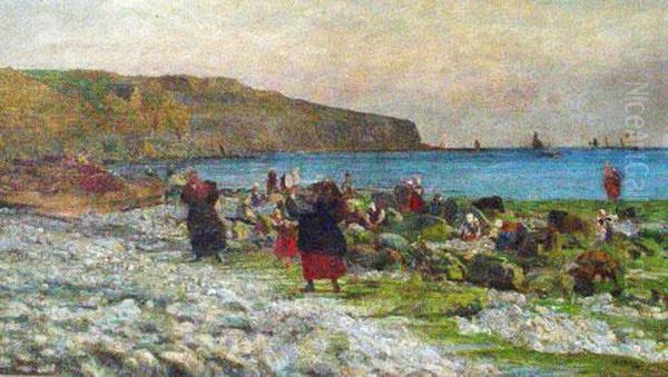 Recolectando Ostras Oil Painting by William Lionel Wyllie