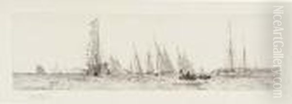 Cowes, With The Royal Yacht Victoria And Albert Oil Painting by William Lionel Wyllie