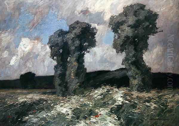 Willow Trees in the Lahn Valley Oil Painting by Otto Ubbelohde