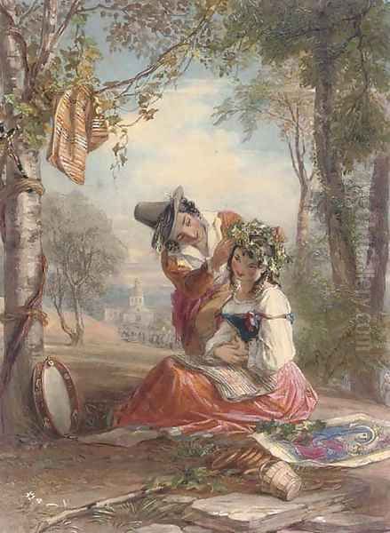 The itinerant musician Oil Painting by Thomas Uwins