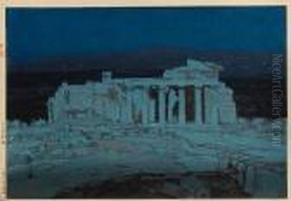 Acropolis, Night 
Europe Oil Painting by Hiroshi Yoshida
