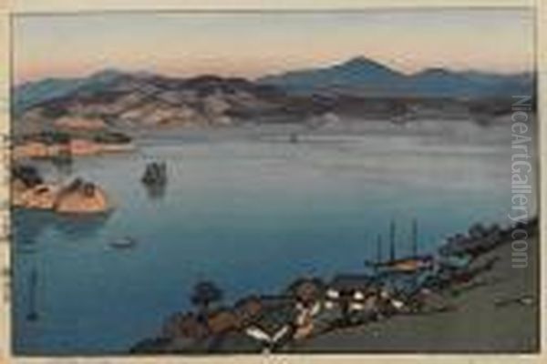 Four Woodcuts 
Inland Sea Oil Painting by Hiroshi Yoshida