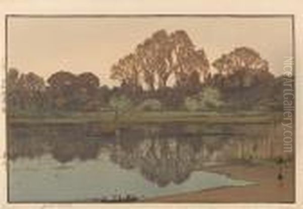 Four Woodcuts 
Yoshikawa Oil Painting by Hiroshi Yoshida