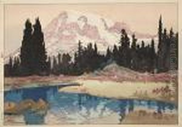 Reniya-zan Oil Painting by Hiroshi Yoshida