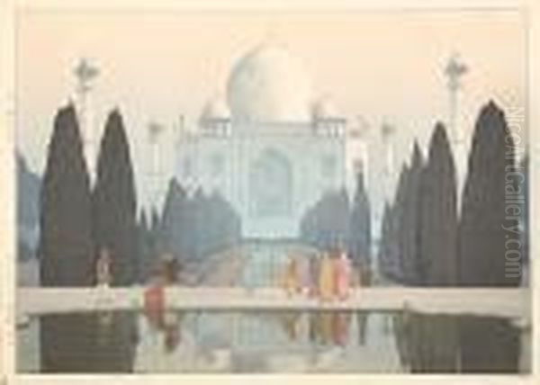 Taji Maharu No Asagiri Daigo Oil Painting by Hiroshi Yoshida