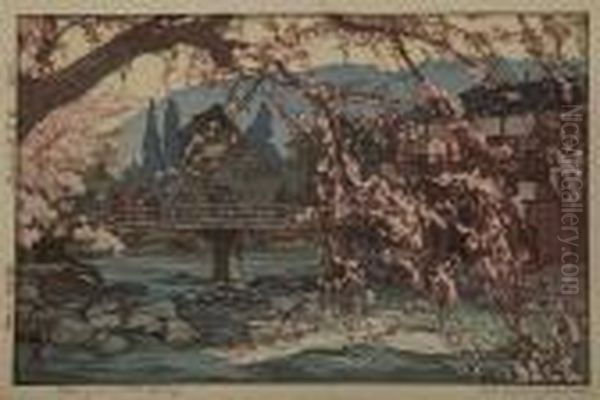Shinrin No Miya/temple In The Wood Oil Painting by Hiroshi Yoshida
