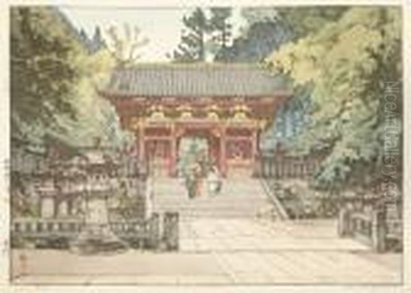 Kinmon Oil Painting by Hiroshi Yoshida