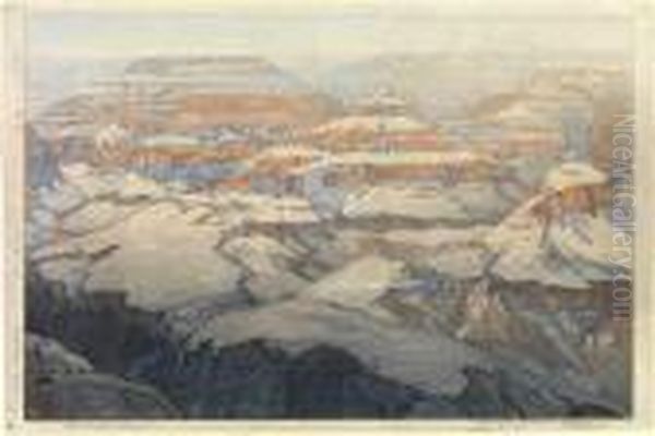 Grand Canyon Oil Painting by Hiroshi Yoshida