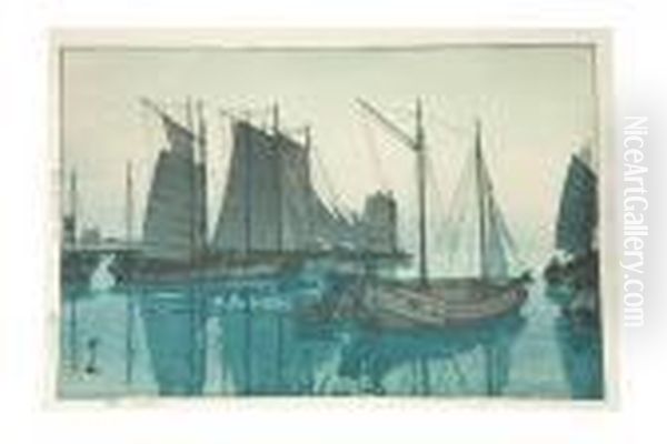 New Moon Oil Painting by Hiroshi Yoshida