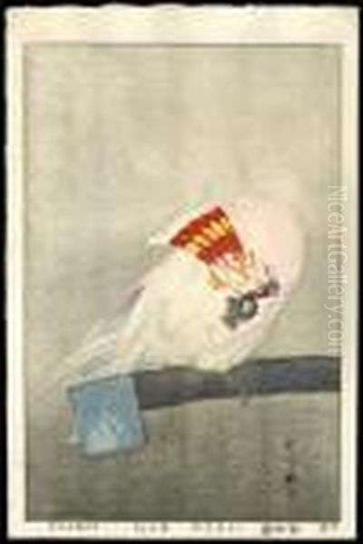 Major Mitchell's Cockatoo Oil Painting by Hiroshi Yoshida