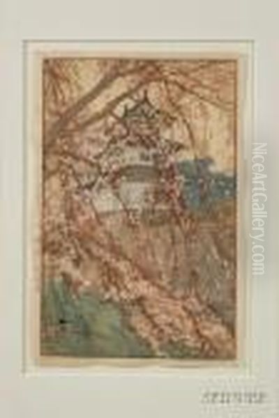 Hirosaki Castle Oil Painting by Hiroshi Yoshida