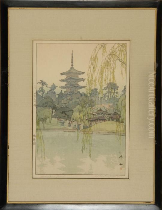 Sarusawa Pond Oil Painting by Hiroshi Yoshida
