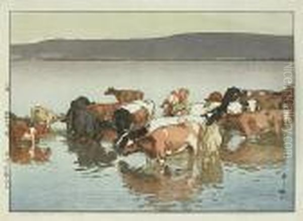 Noon Day's Rest - Numazaki Oil Painting by Hiroshi Yoshida